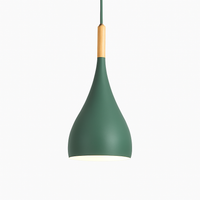 Kleurrijke metalen LED hanglamp en houten Nordic stok