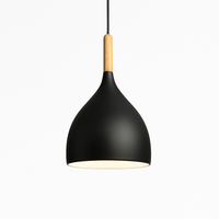Kleurrijke metalen LED hanglamp en houten Nordic stok