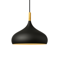 Kleurrijke metalen LED hanglamp en houten Nordic stok