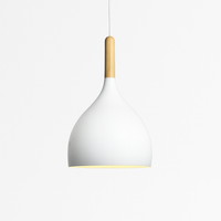 Kleurrijke metalen LED hanglamp en houten Nordic stok