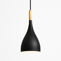 Kleurrijke metalen LED hanglamp en houten Nordic stok