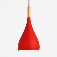 Kleurrijke metalen LED hanglamp en houten Nordic stok