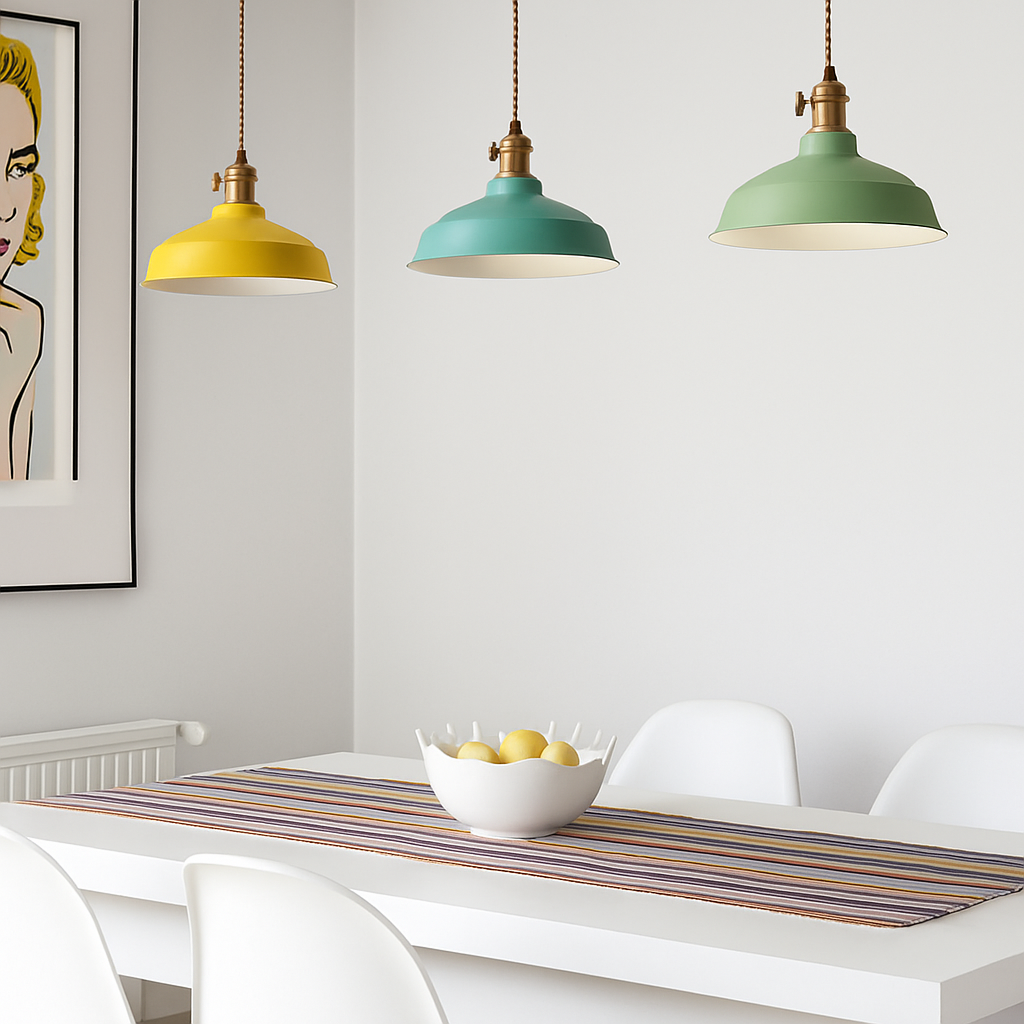 Kleurige metalen LED hanglamp Loft