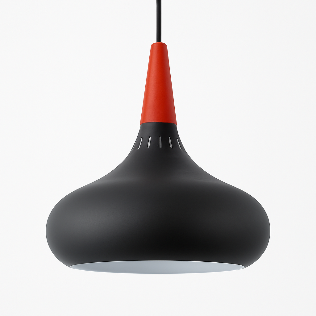 Hanglamp LED van metaal met houten stang Loft