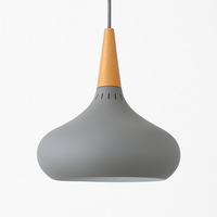 Hanglamp LED van metaal met houten stang Loft