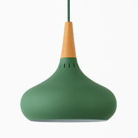 Hanglamp LED van metaal met houten stang Loft