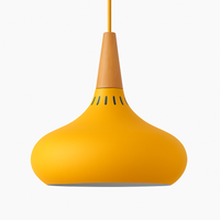 Hanglamp LED van metaal met houten stang Loft