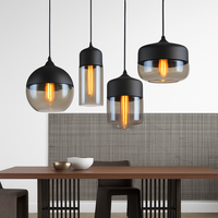 Moderne hanglamp van glas en metaal Loft