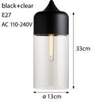 Moderne hanglamp van glas en metaal Loft