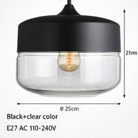 Moderne hanglamp van glas en metaal Loft