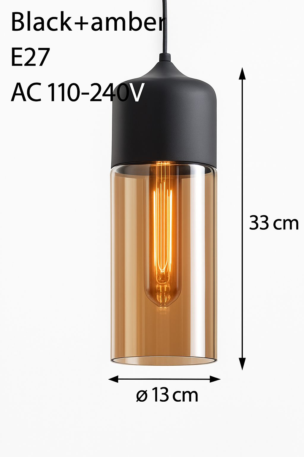 Moderne hanglamp van glas en metaal Loft