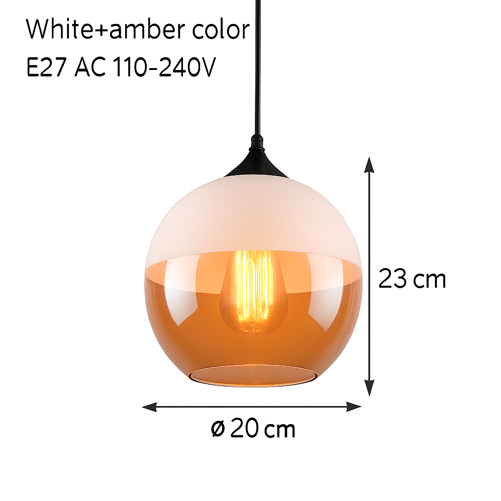 Moderne hanglamp van glas en metaal Loft