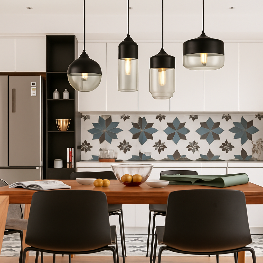 Moderne hanglamp van glas en metaal Loft