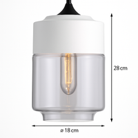 Moderne hanglamp van glas en metaal Loft