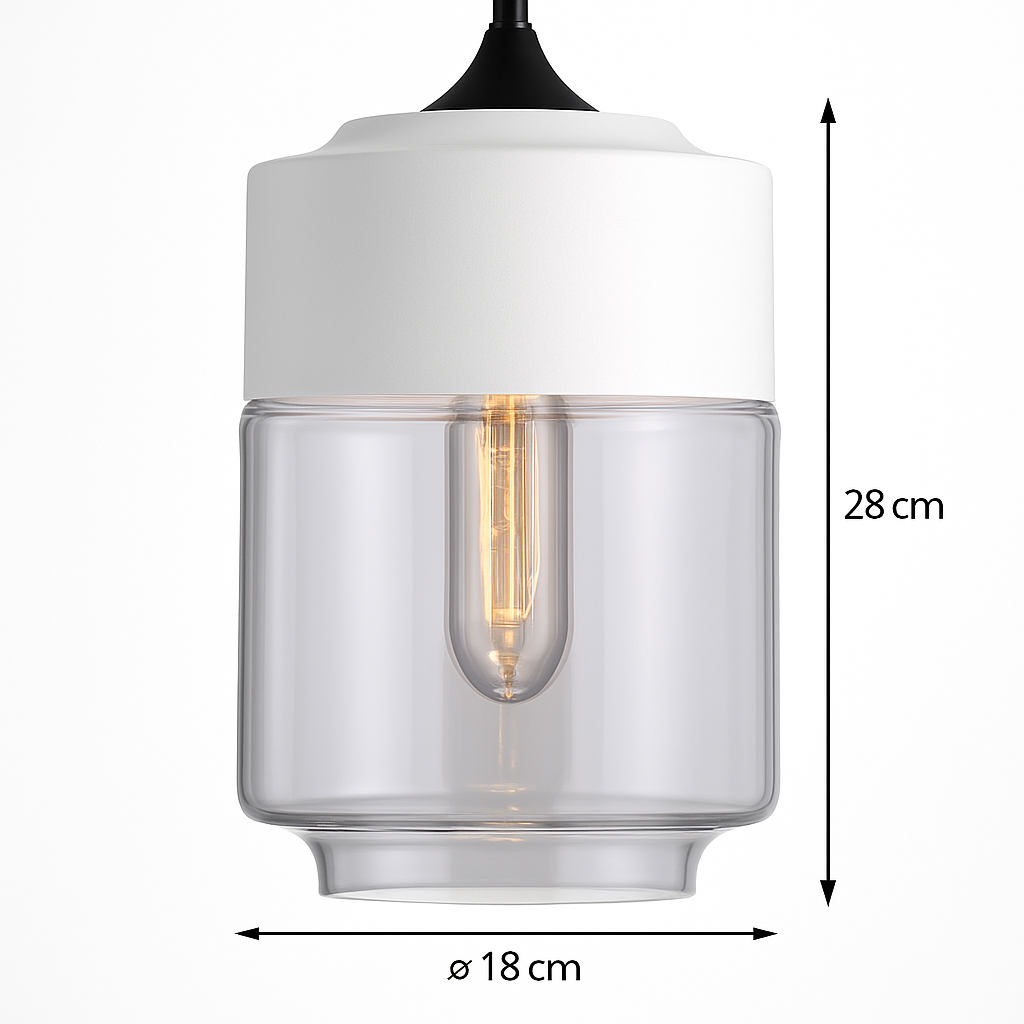 Moderne hanglamp van glas en metaal Loft
