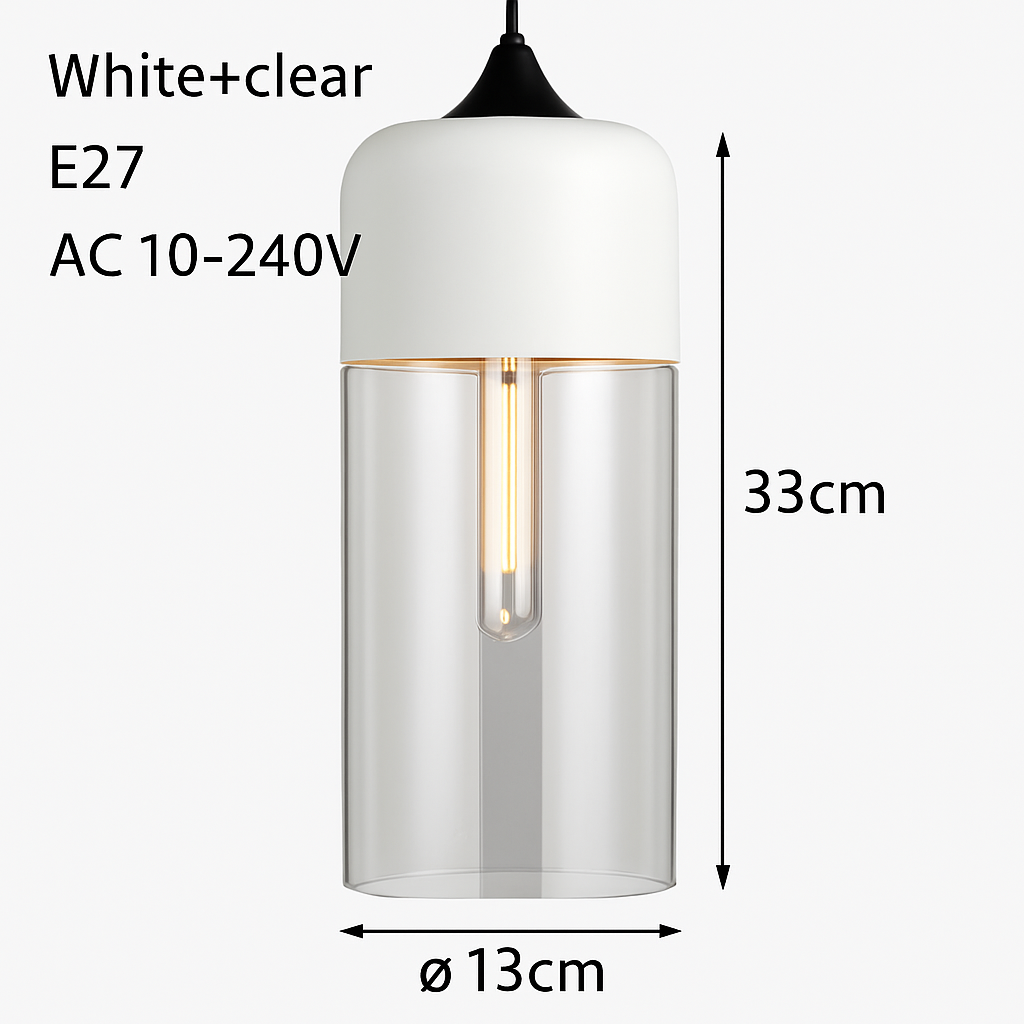 Moderne hanglamp van glas en metaal Loft