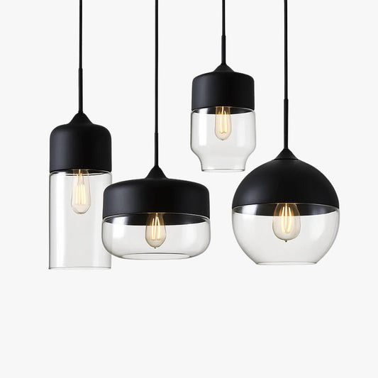 Moderne hanglamp van glas en metaal Loft