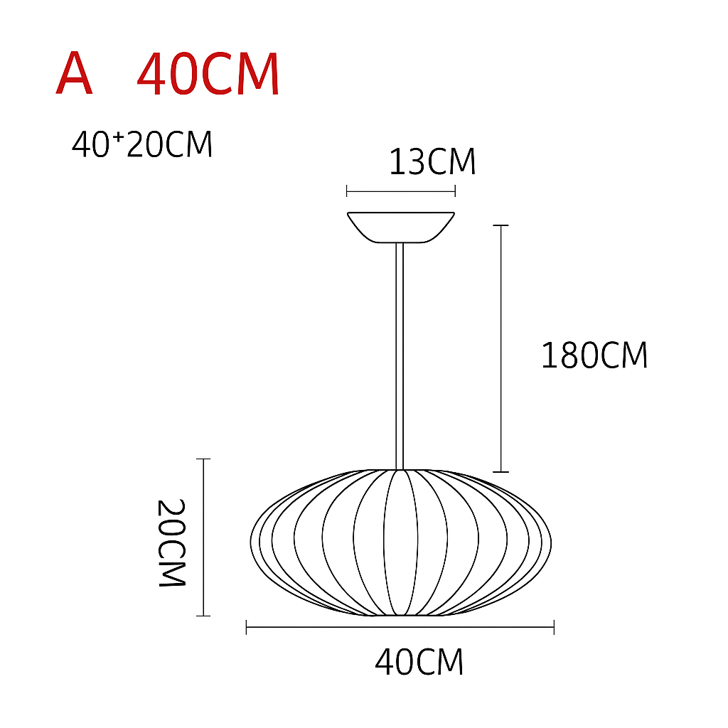 Moderne papieren hanglamp in Japanse stijl Silk