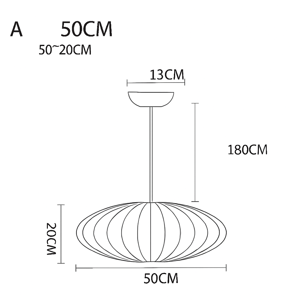 Moderne papieren hanglamp in Japanse stijl Silk