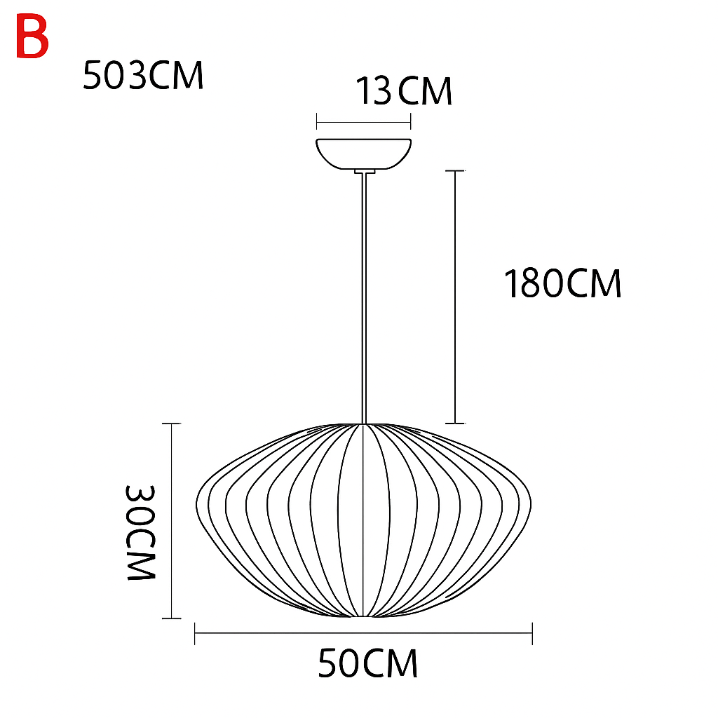Moderne papieren hanglamp in Japanse stijl Silk