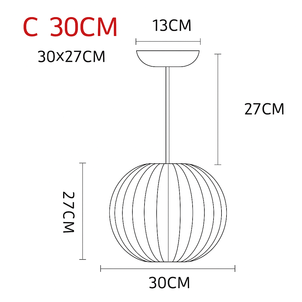 Moderne papieren hanglamp in Japanse stijl Silk