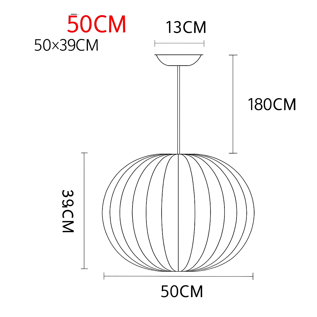 Moderne papieren hanglamp in Japanse stijl Silk