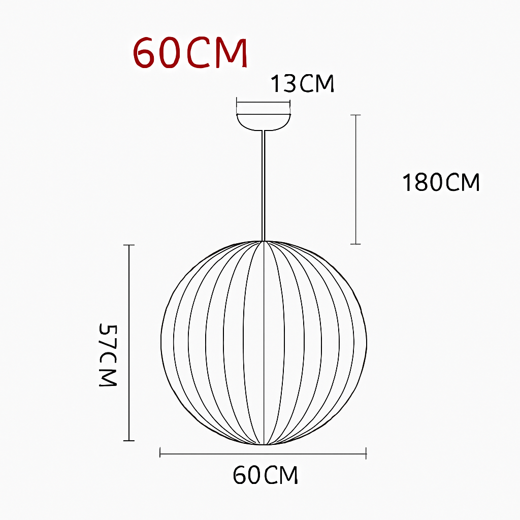 Moderne papieren hanglamp in Japanse stijl Silk
