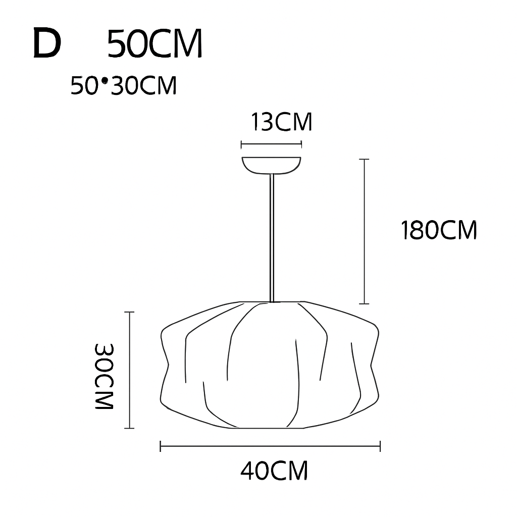 Moderne papieren hanglamp in Japanse stijl Silk