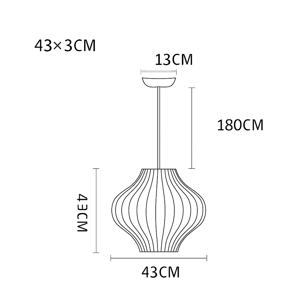 Moderne papieren hanglamp in Japanse stijl Silk