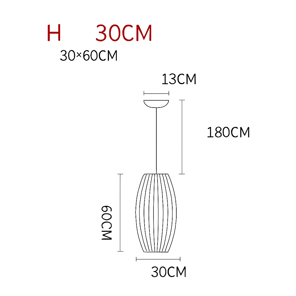 Moderne papieren hanglamp in Japanse stijl Silk