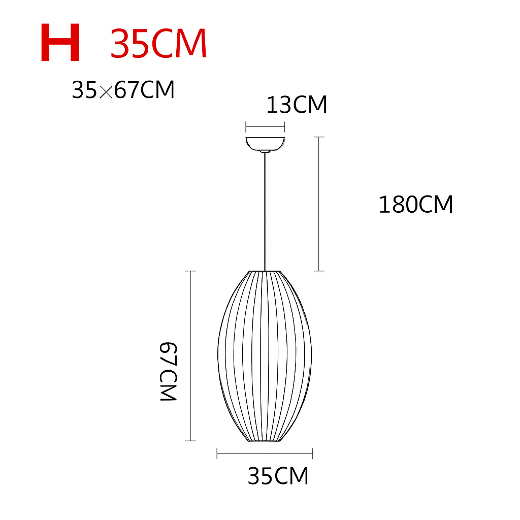 Moderne papieren hanglamp in Japanse stijl Silk