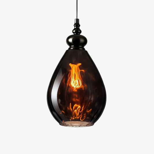 Vintage hanglampen van gekleurd glas