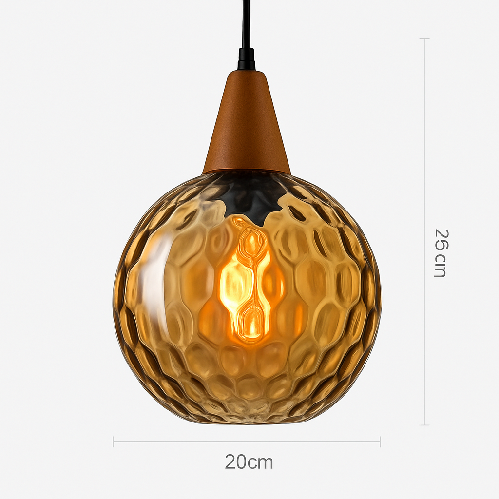 Vintage hanglampen van gekleurd glas