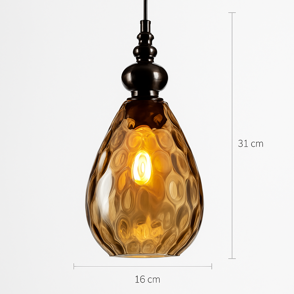 Vintage hanglampen van gekleurd glas