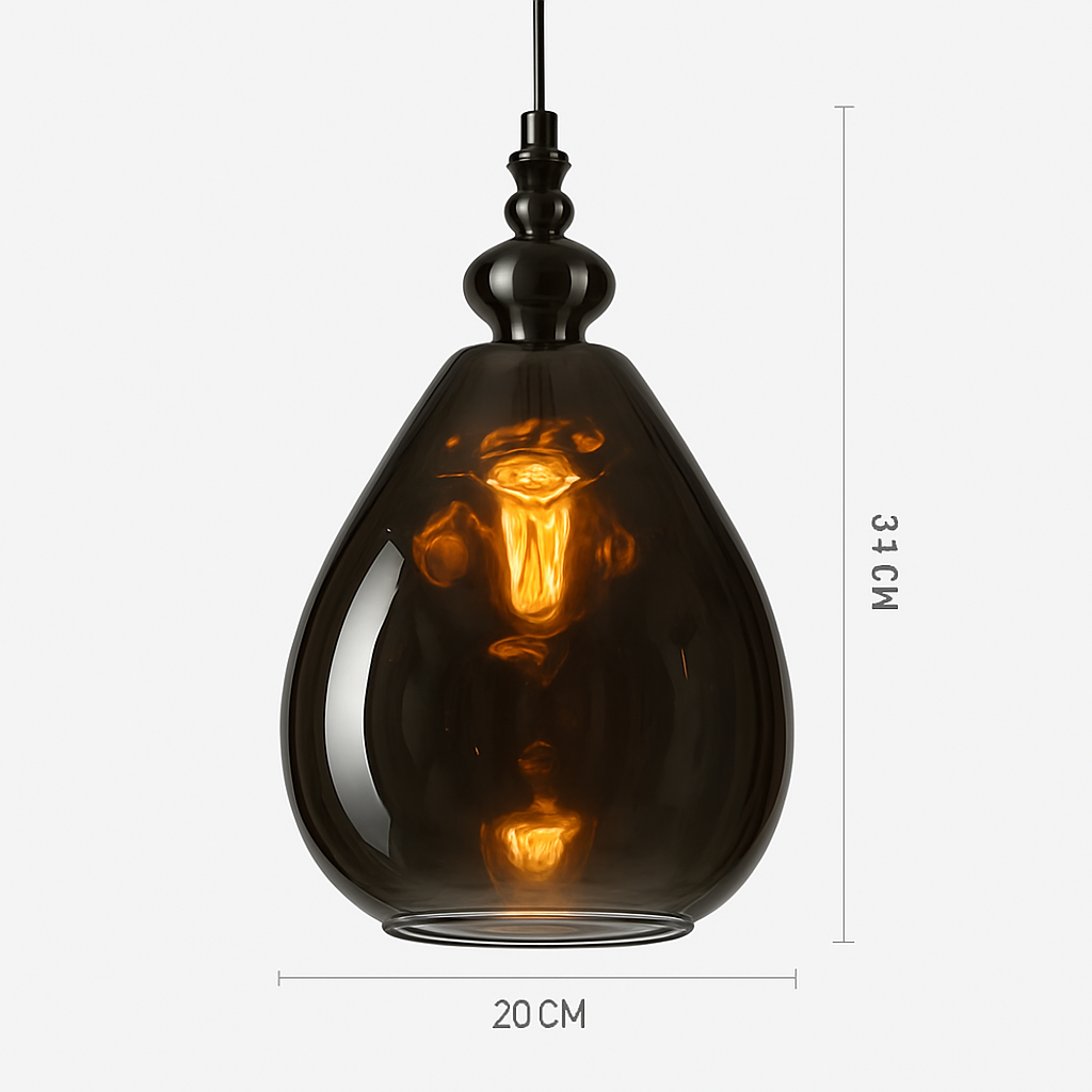 Vintage hanglampen van gekleurd glas