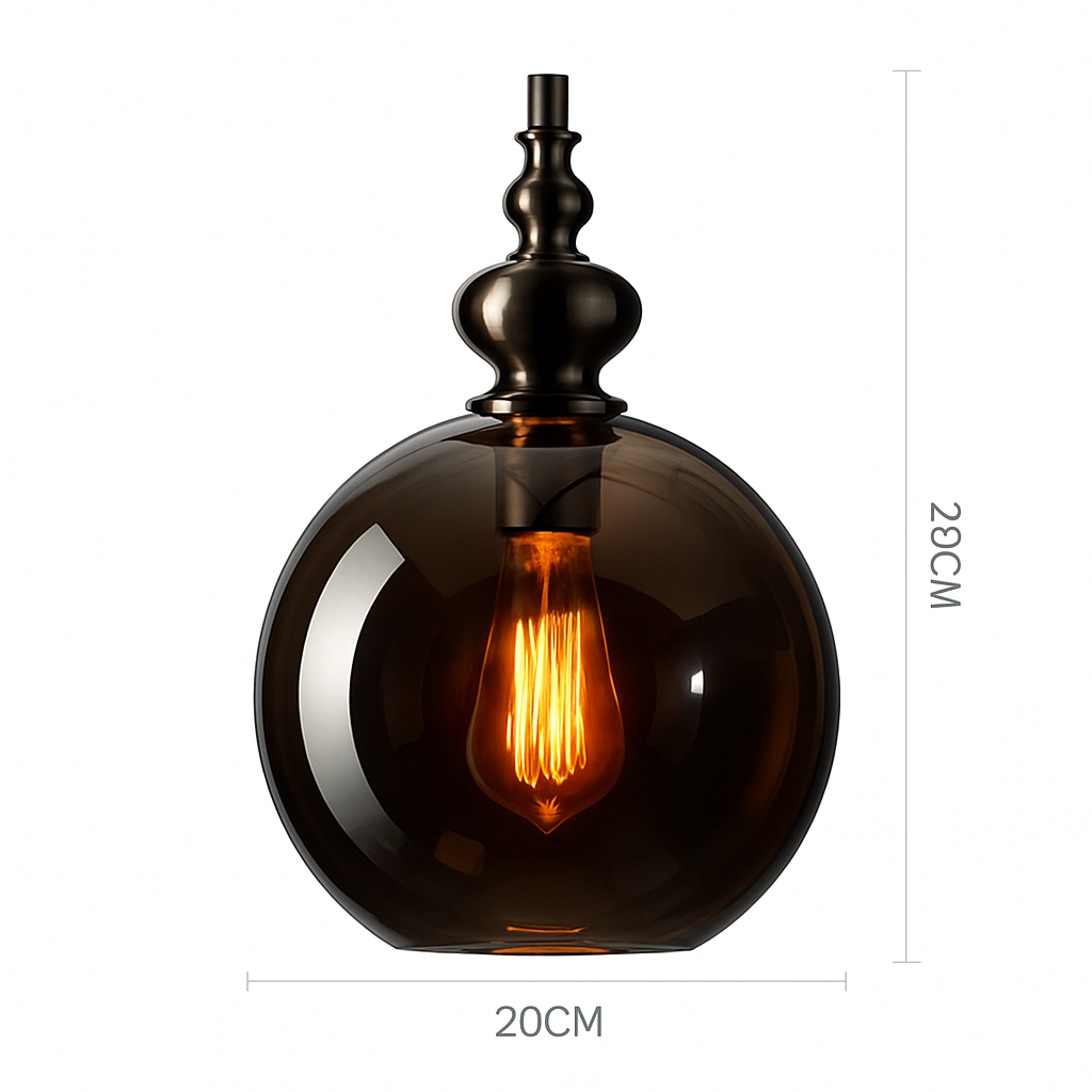 Vintage hanglampen van gekleurd glas