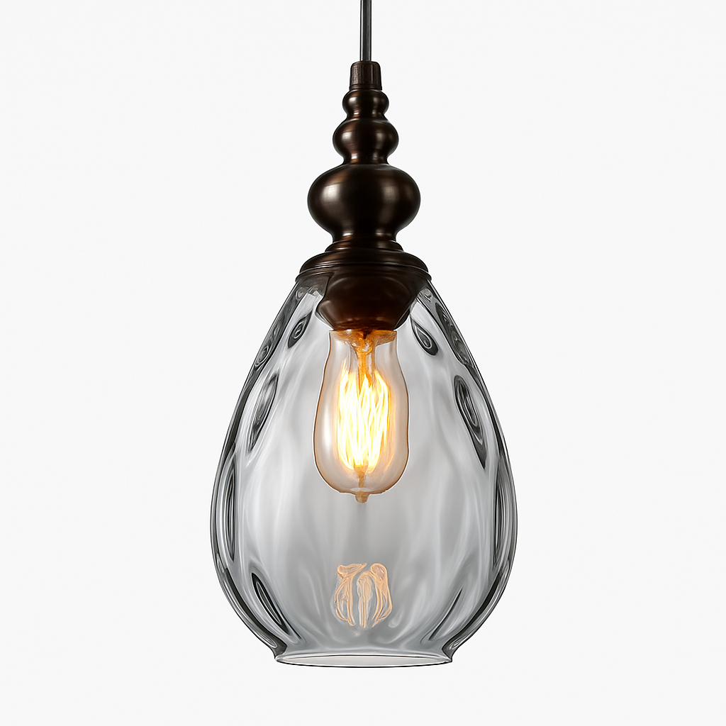 Vintage hanglampen van gekleurd glas