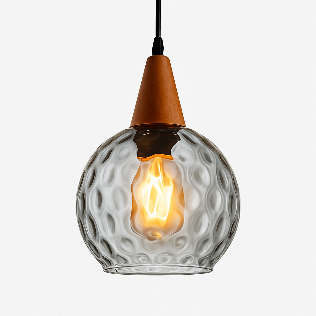 Vintage hanglampen van gekleurd glas