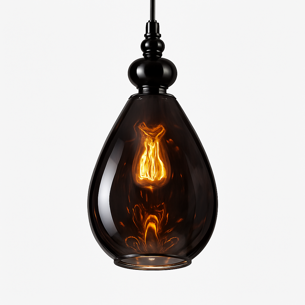 Vintage hanglampen van gekleurd glas