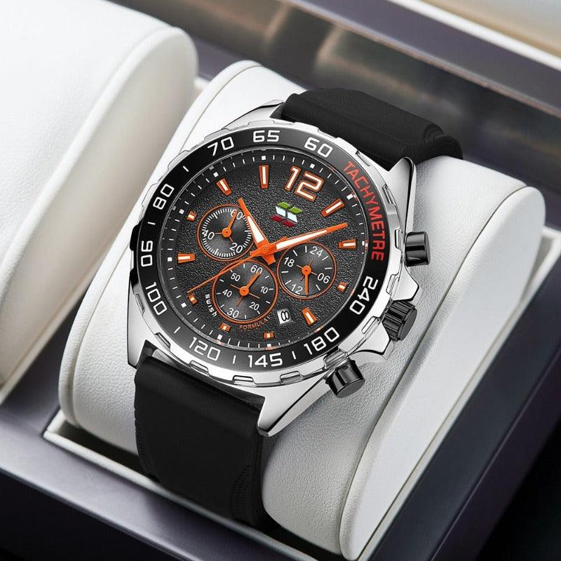 Heren Chronograaf Horloge – Sportief Design met Quartz Uurwerk & Comfortabel Silicium Armband