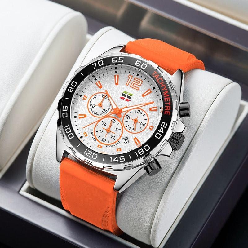 Heren Chronograaf Horloge – Sportief Design met Quartz Uurwerk & Comfortabel Silicium Armband