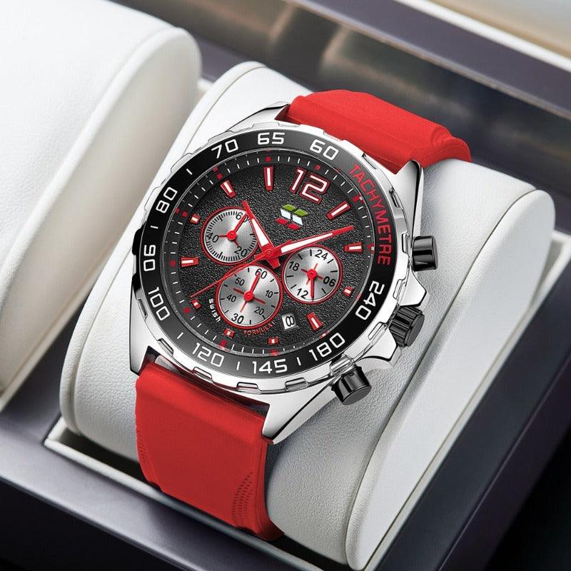 Heren Chronograaf Horloge – Sportief Design met Quartz Uurwerk & Comfortabel Silicium Armband