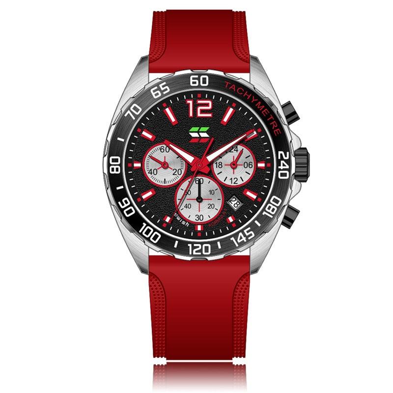 Heren Chronograaf Horloge – Sportief Design met Quartz Uurwerk & Comfortabel Silicium Armband
