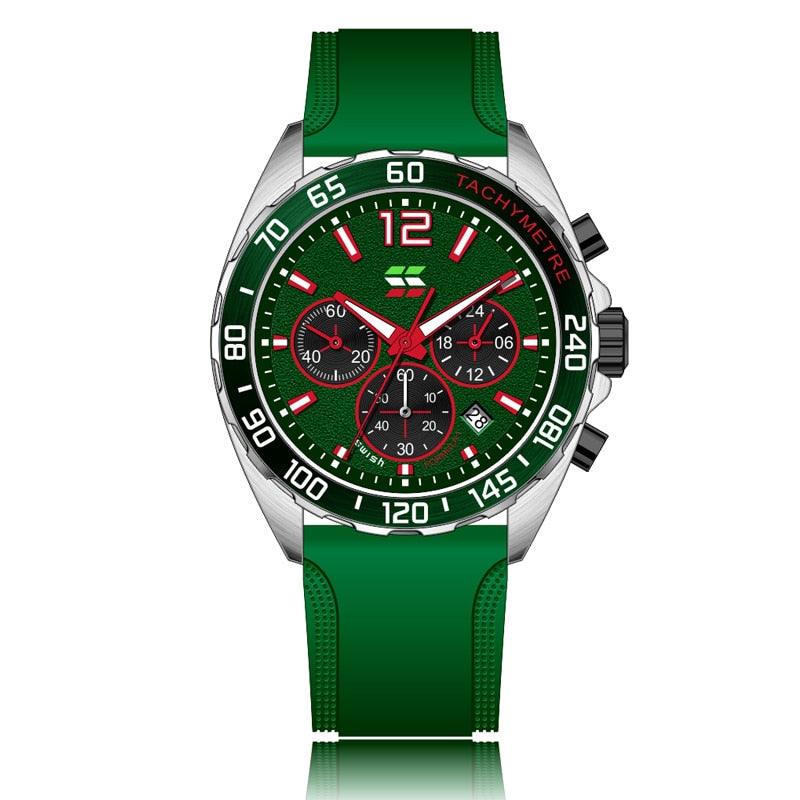 Heren Chronograaf Horloge – Sportief Design met Quartz Uurwerk & Comfortabel Silicium Armband