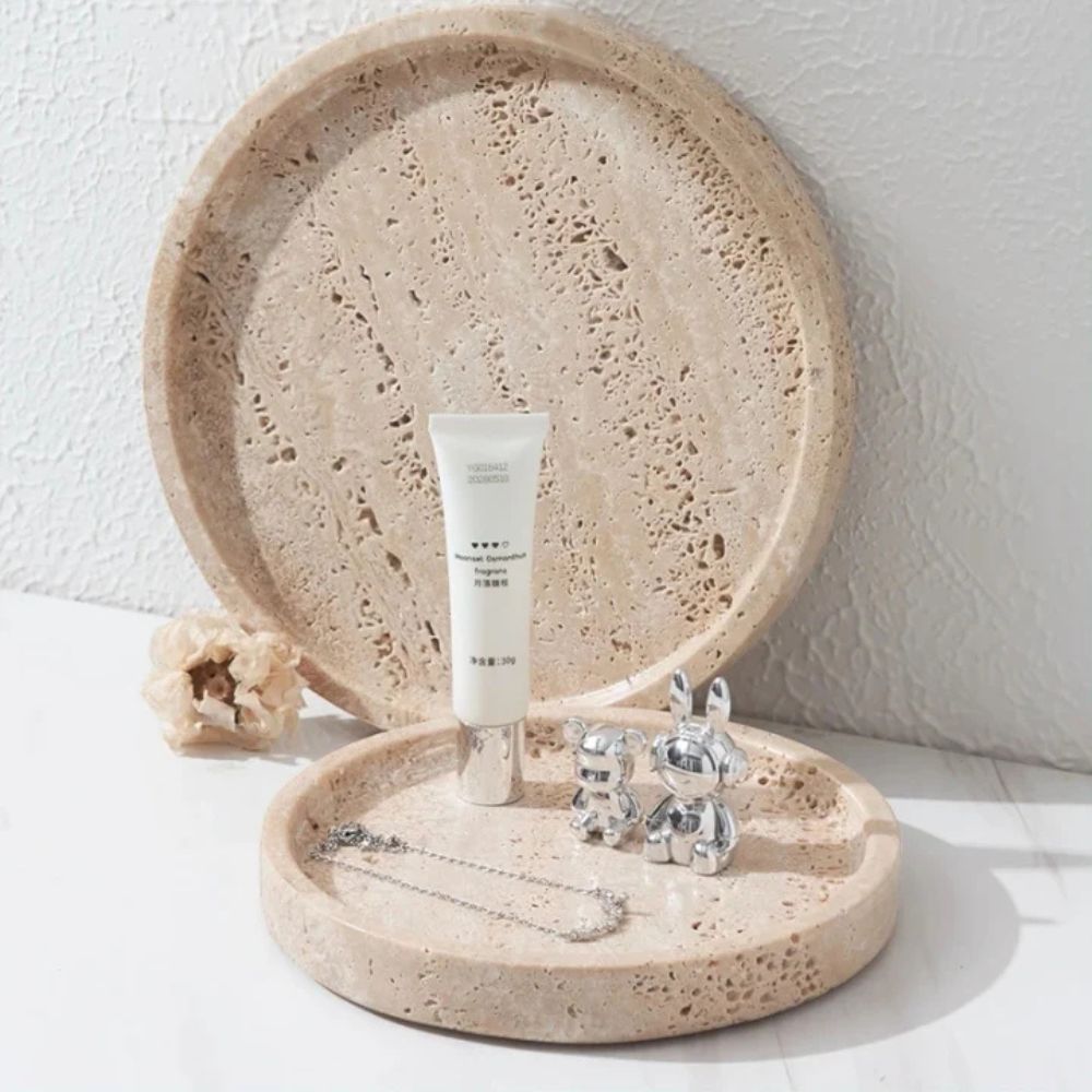 Tablett van natuursteen | Decoratietablett rond | Naturiq