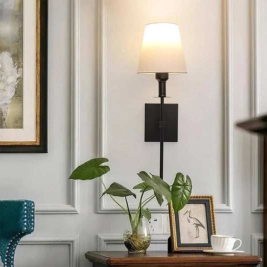 Draadloze wandlamp klassiek met lampenkap – elegante lamp voor woonkamer en slaapkamer (2 stuks)