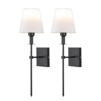 Draadloze wandlamp klassiek met lampenkap – elegante lamp voor woonkamer en slaapkamer (2 stuks)