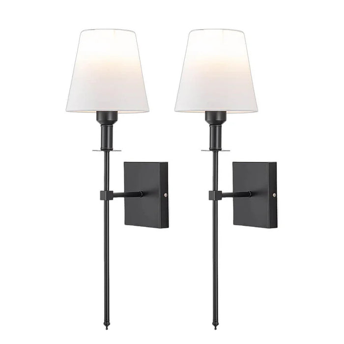 Draadloze wandlamp klassiek met lampenkap – elegante lamp voor woonkamer en slaapkamer (2 stuks)