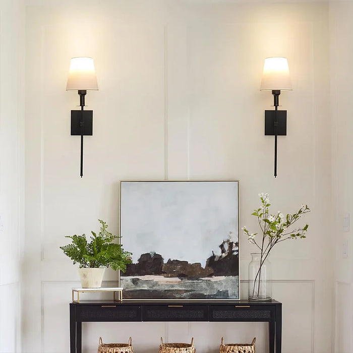 Draadloze wandlamp klassiek met lampenkap – elegante lamp voor woonkamer en slaapkamer (2 stuks)