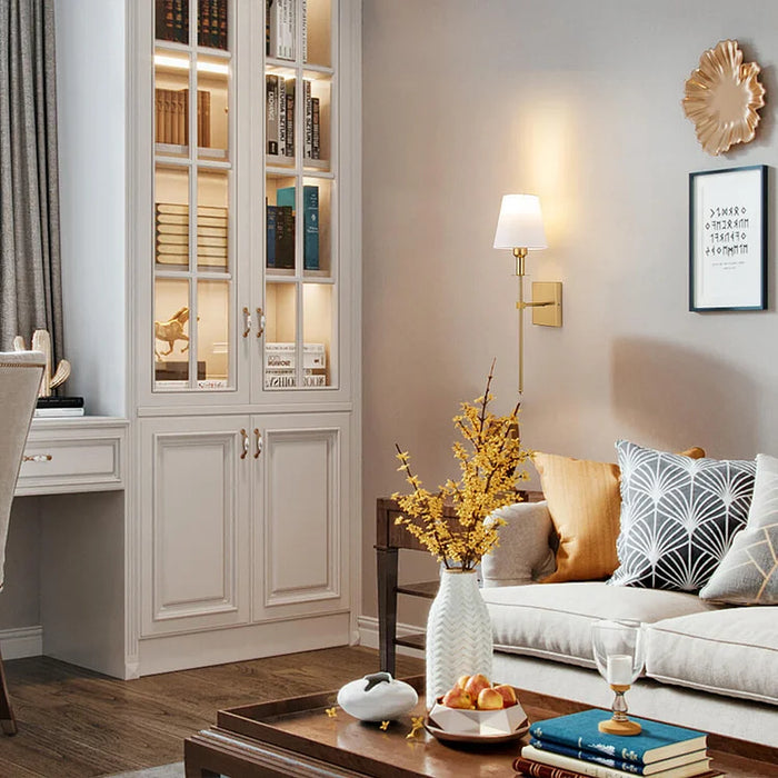 Draadloze wandlamp klassiek met lampenkap – elegante lamp voor woonkamer en slaapkamer (2 stuks)